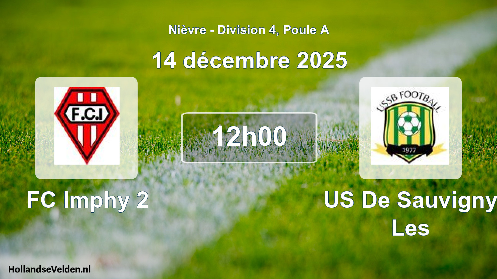Match programmé: FC Imphy 2 - US De Sauvigny Les (14 décembre 2025)