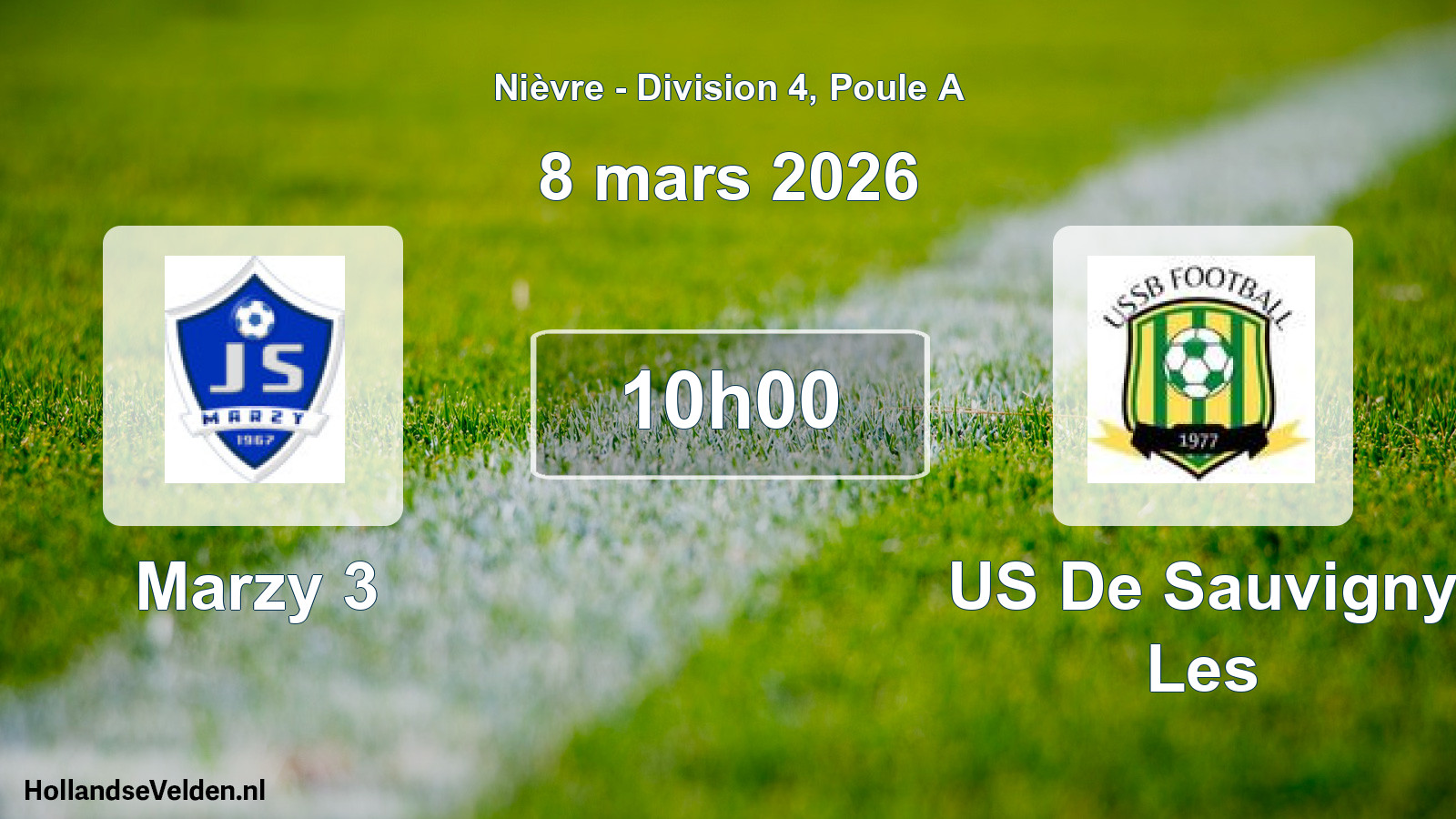 Match programmé: Marzy 3 - US De Sauvigny Les (8 mars 2026)