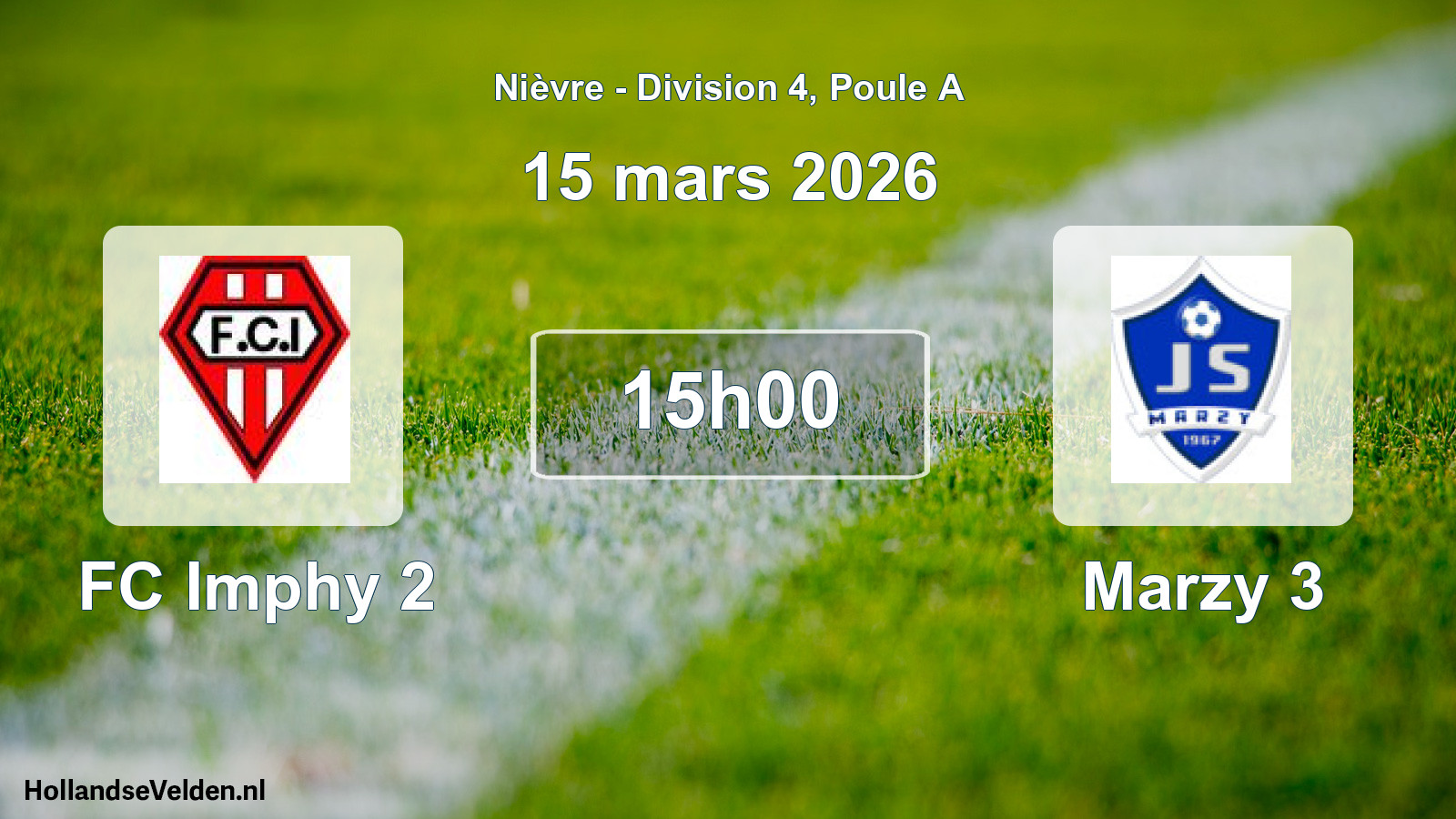 Match programmé: FC Imphy 2 - Marzy 3 (15 mars 2026)