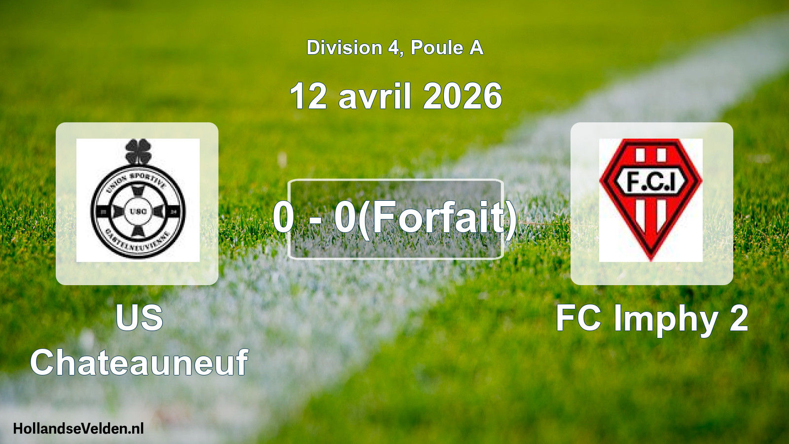 Match joué: US Chateauneuf - FC Imphy 2 0 - 0(Forfait) (12 avril 2026)