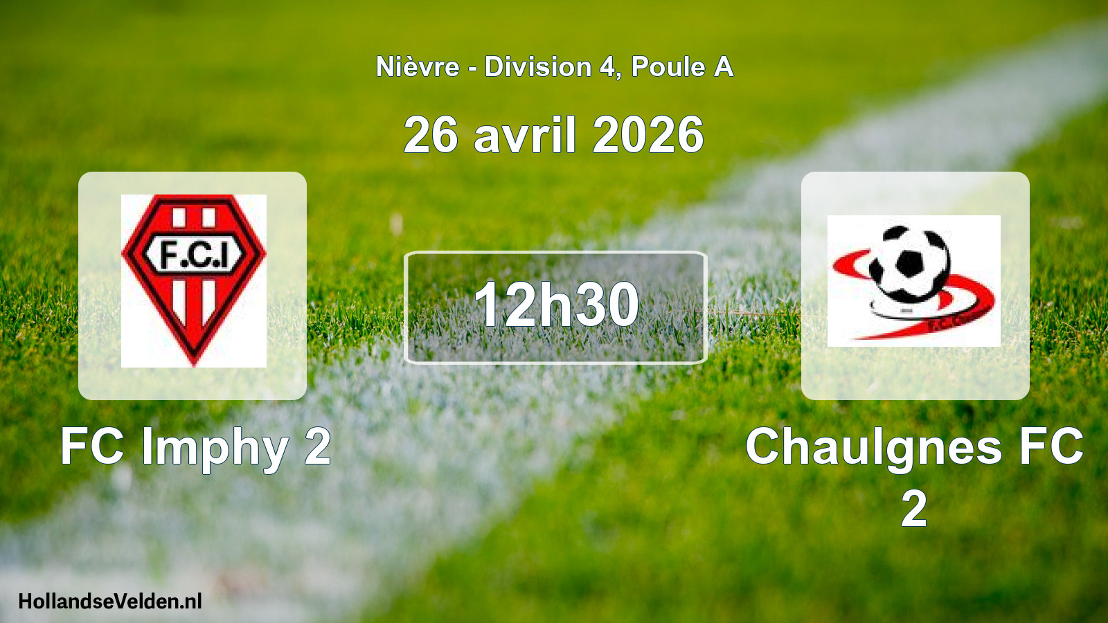 Match programmé: FC Imphy 2 - Chaulgnes FC 2 (26 avril 2026)
