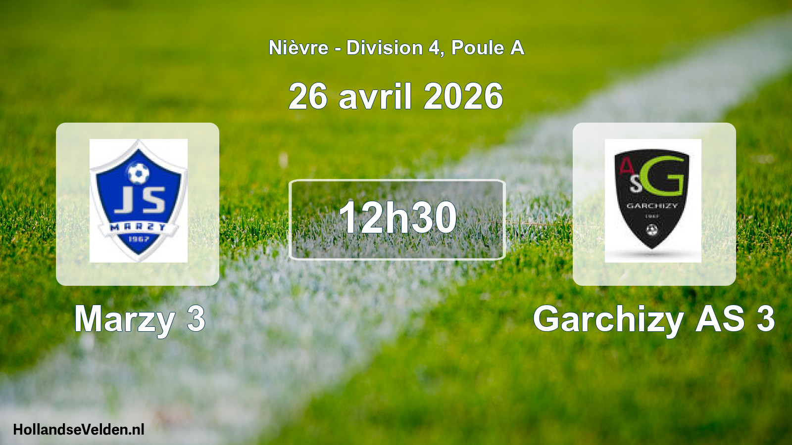 Match programmé: Marzy 3 - Garchizy AS 3 (26 avril 2026)
