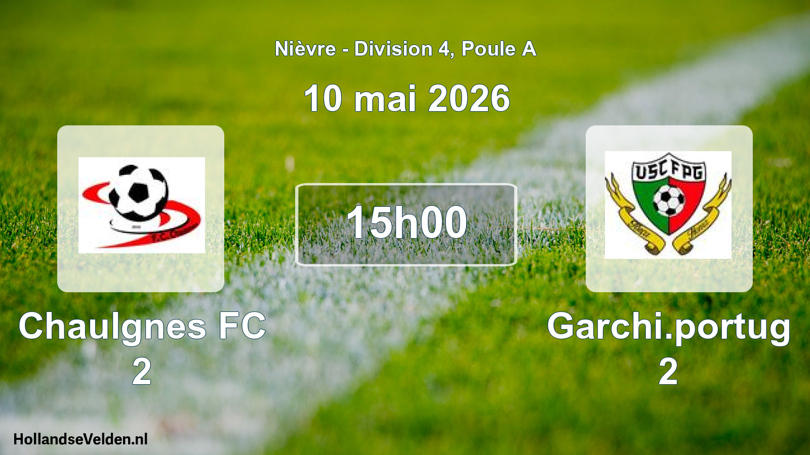 Match programmé: Chaulgnes FC 2 - Garchi.portug 2 (10 mai 2026)