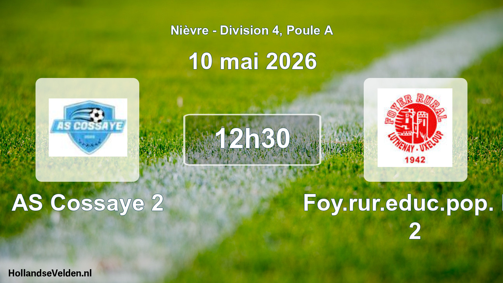 Match programmé: AS Cossaye 2 - Foy.rur.educ.pop. Lu 2 (10 mai 2026)