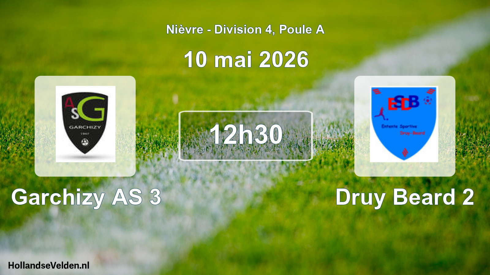 Match programmé: Garchizy AS 3 - Druy Beard 2 (10 mai 2026)