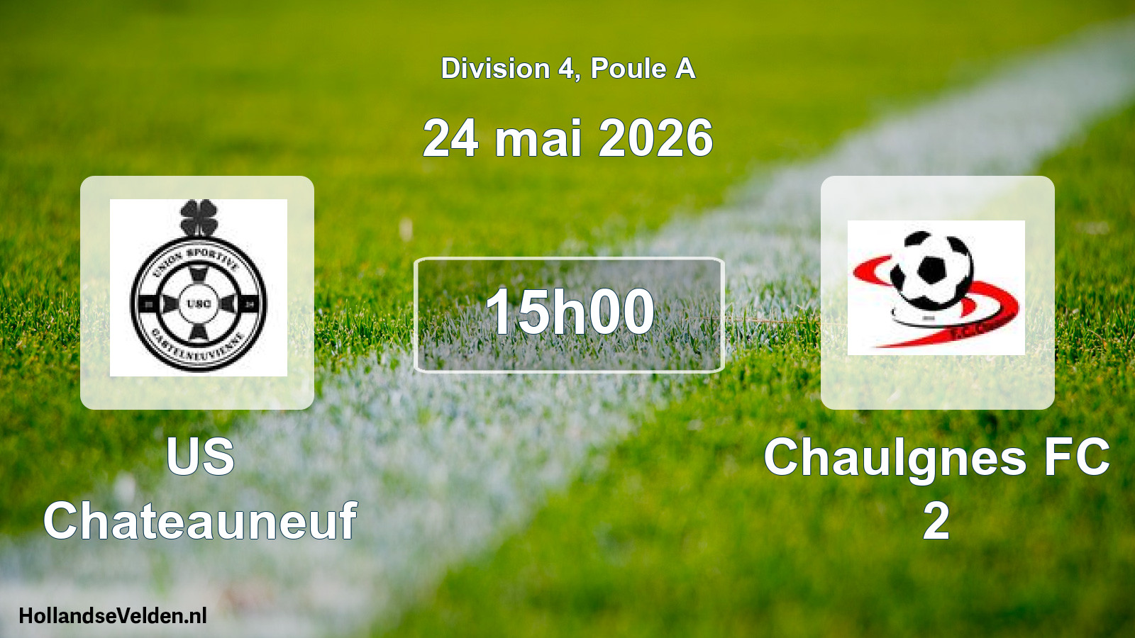 Match programmé: US Chateauneuf - Chaulgnes FC 2 (24 mai 2026)