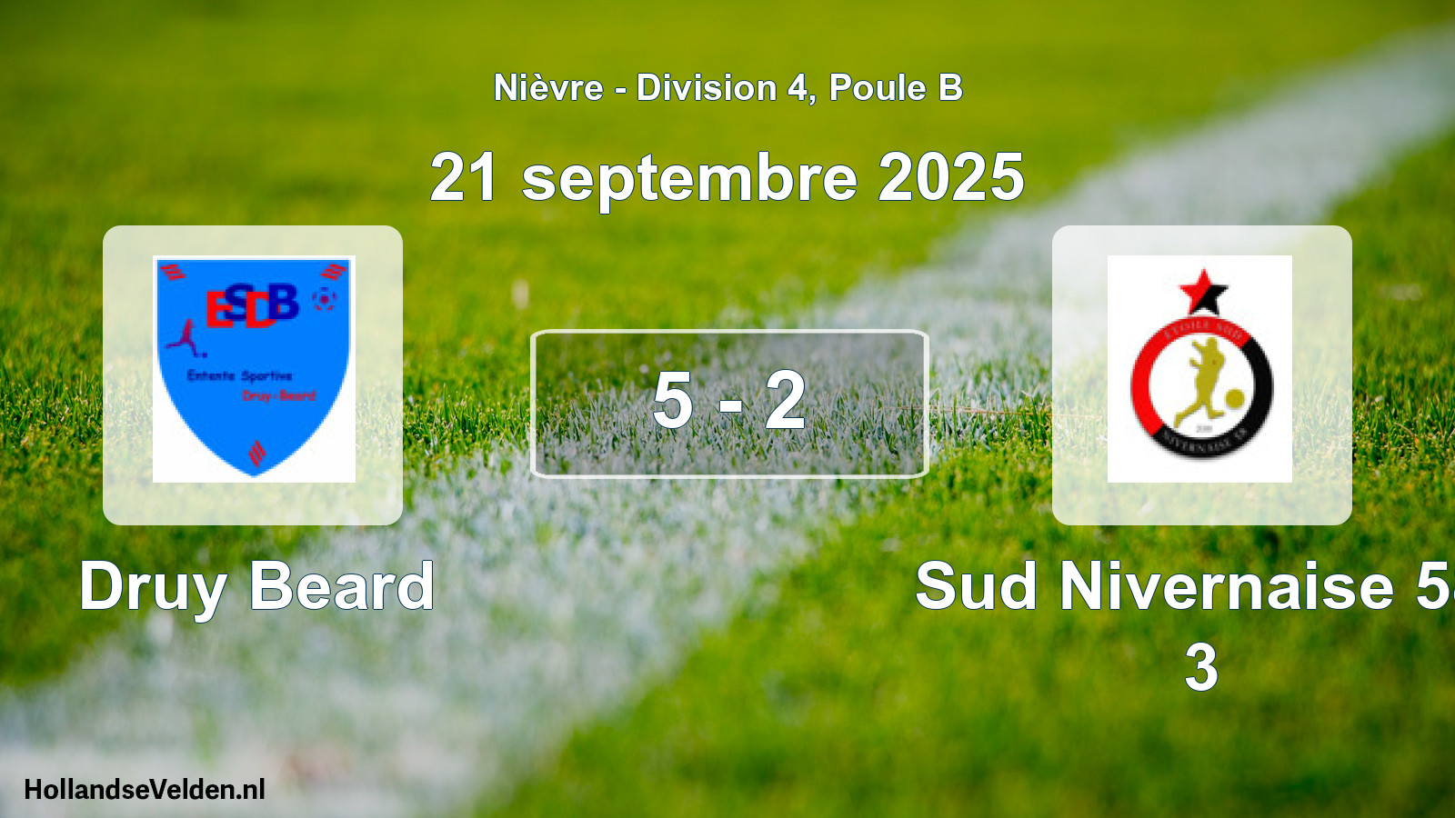 Match joué: Druy Beard - Sud Nivernaise 58 3 5 - 2 (21 septembre 2025)