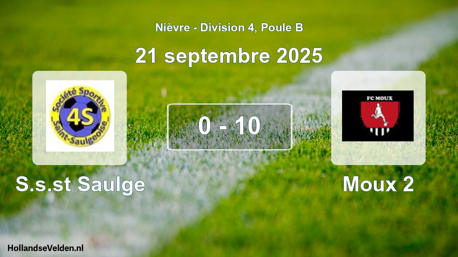 Total number of matches played: S.s.st Saulge - Moux 2 0 - 10 (21 September 2025)