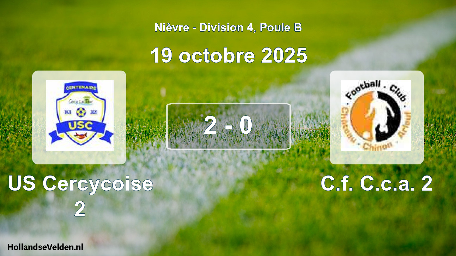 Total number of matches played: US Cercycoise 2 - C.f. C.c.a. 2 2 - 0 (19 October 2025)