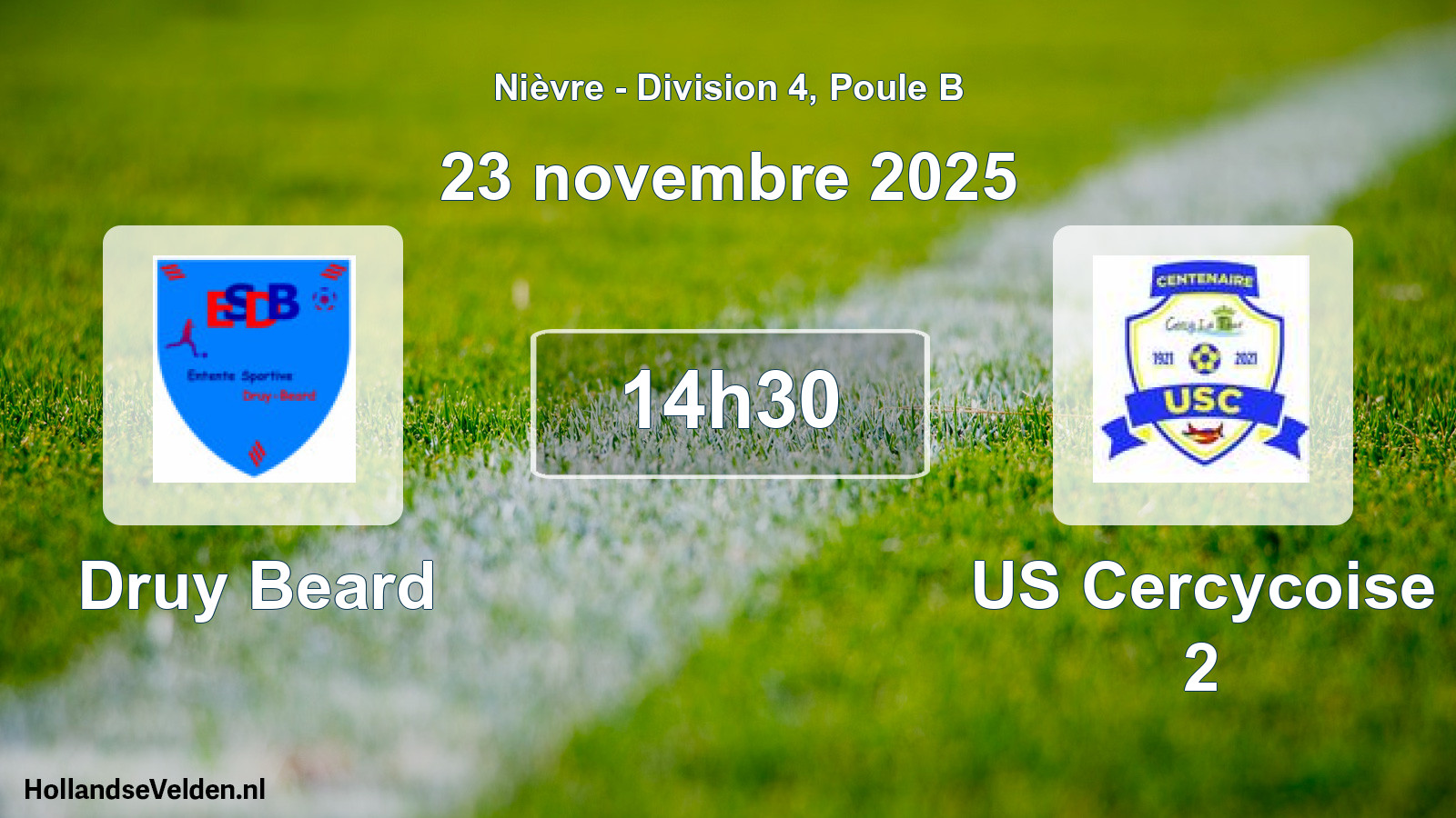 Match programmé: Druy Beard - US Cercycoise 2 (23 novembre 2025)