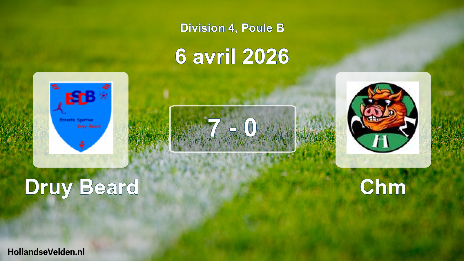 Total number of matches played: Druy Beard - Chm 7 - 0 (6 April 2026)