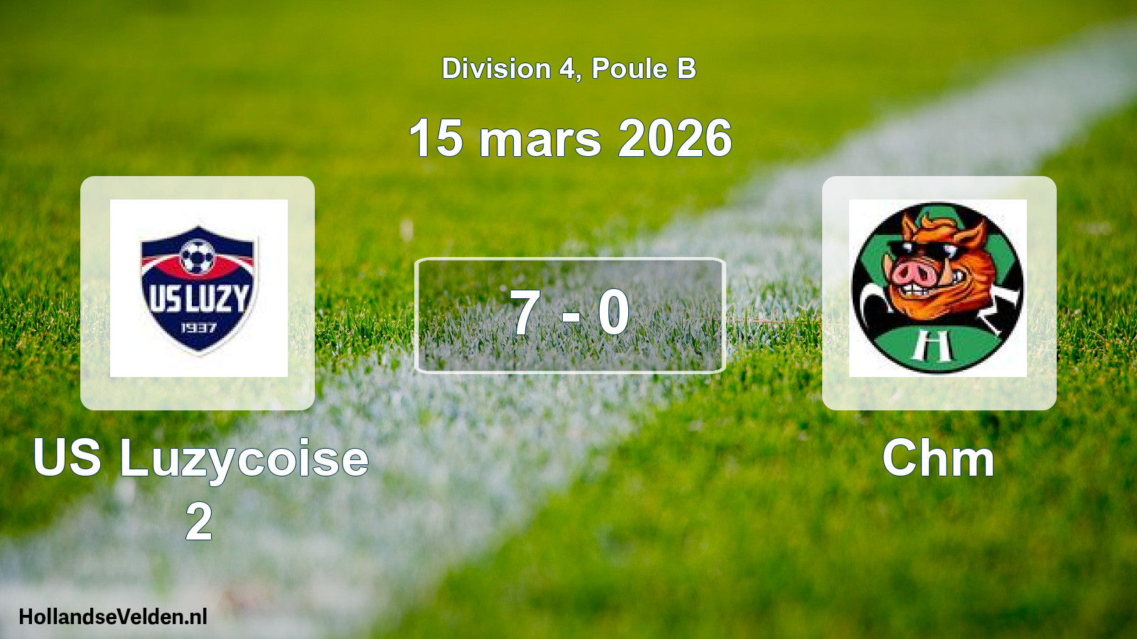 Match joué: US Luzycoise 2 - Chm 7 - 0 (15 mars 2026)