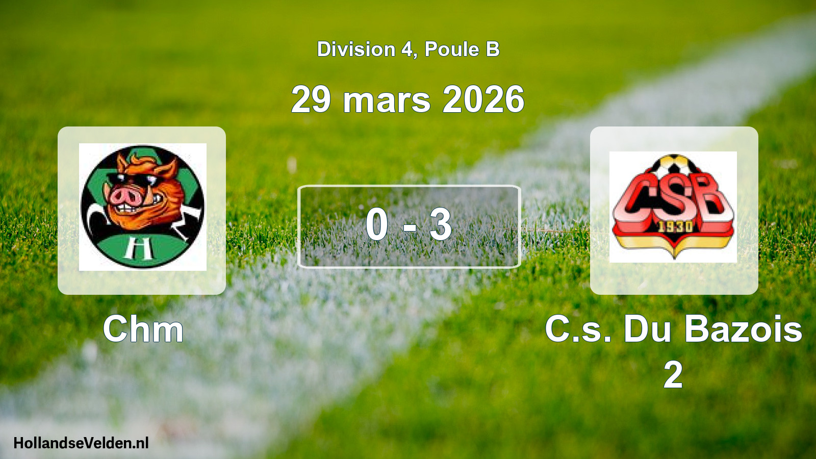 Total number of matches played: Chm - C.s. Du Bazois 2 0 - 3 (29 March 2026)
