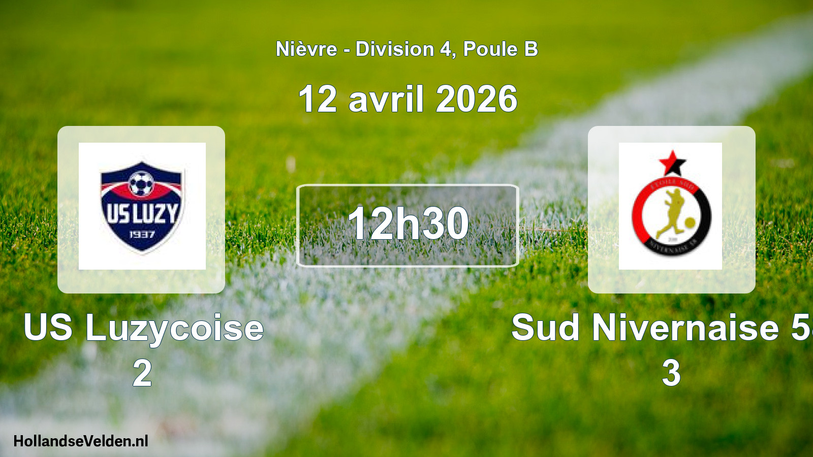Match programmé: US Luzycoise 2 - Sud Nivernaise 58 3 (12 avril 2026)