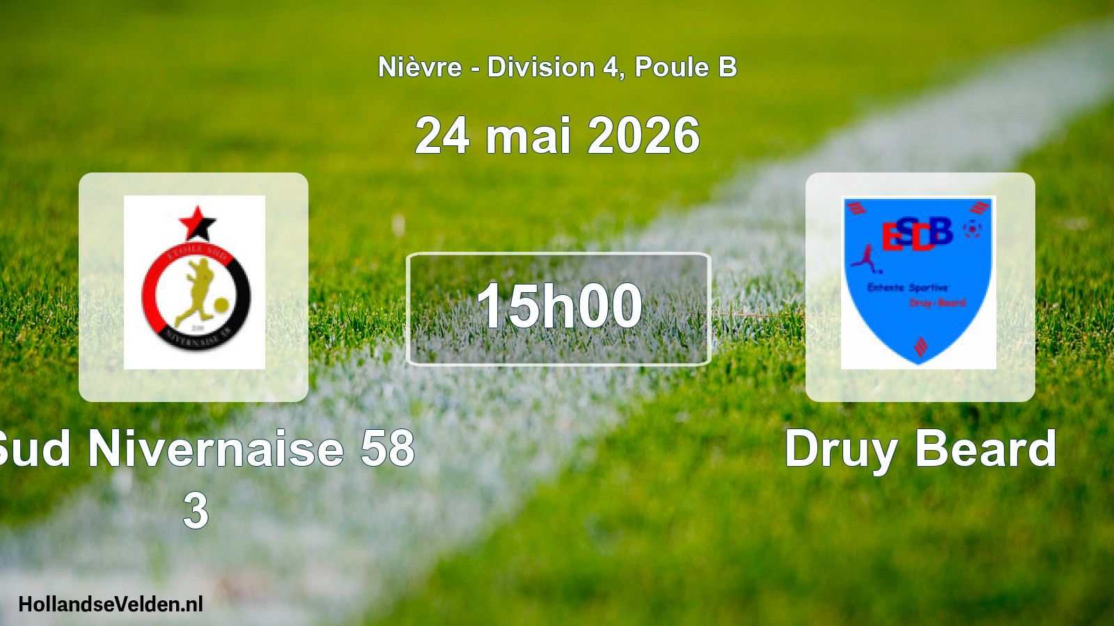 Match programmé: Sud Nivernaise 58 3 - Druy Beard (24 mai 2026)