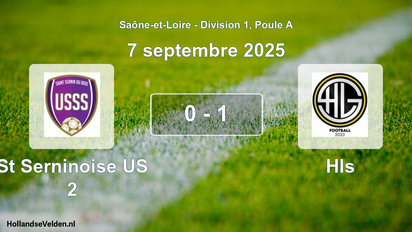 Total number of matches played: St Serninoise US 2 - Hls 0 - 1 (7 September 2025)