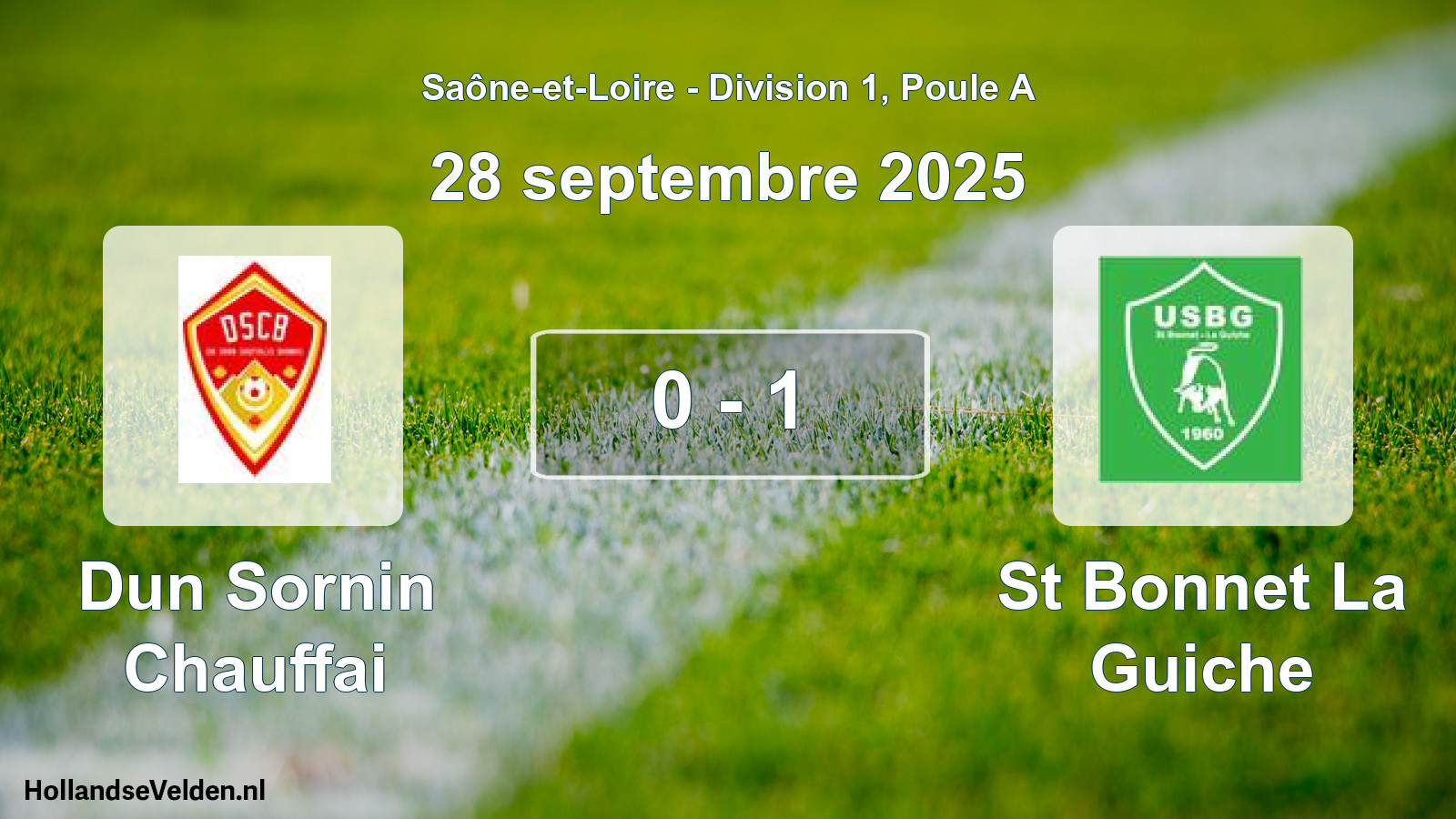 Match joué: Dun Sornin Chauffai - St Bonnet La Guiche 0 - 1 (28 septembre 2025)