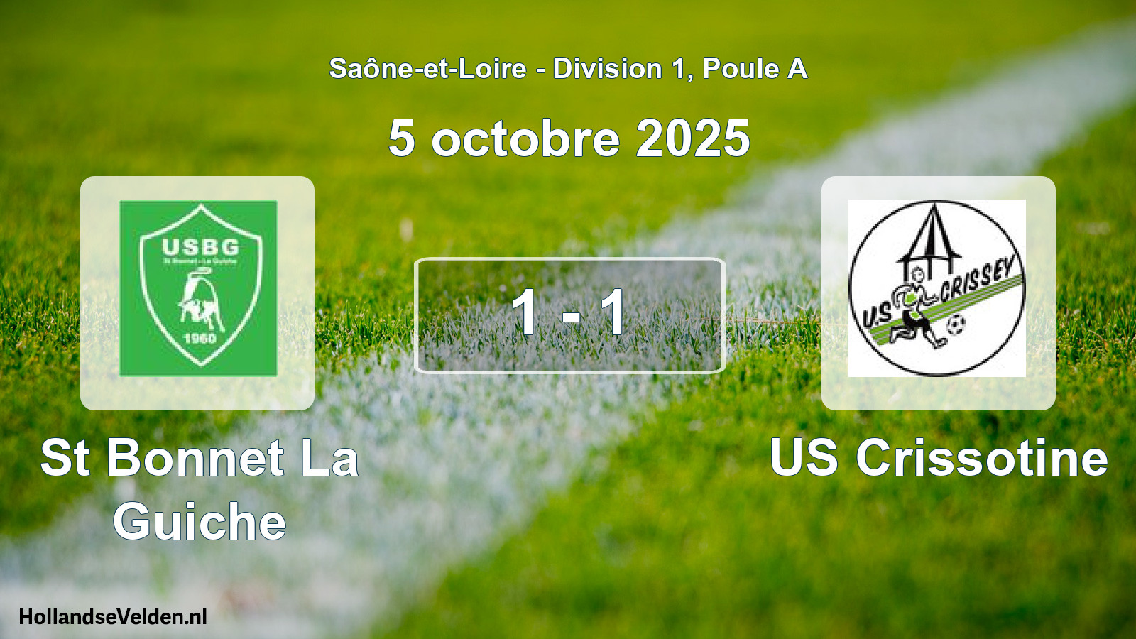 Gespeelde wedstrijd: St Bonnet La Guiche - US Crissotine 1 - 1 (5 oktober 2025)