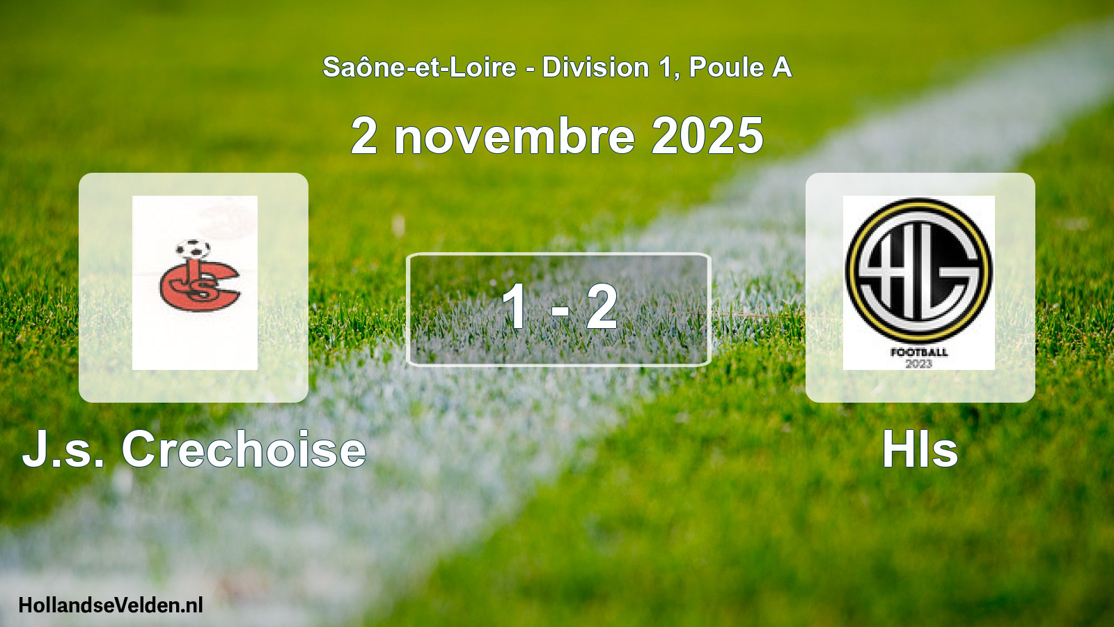 Match joué: J.s. Crechoise - Hls 1 - 2 (2 novembre 2025)