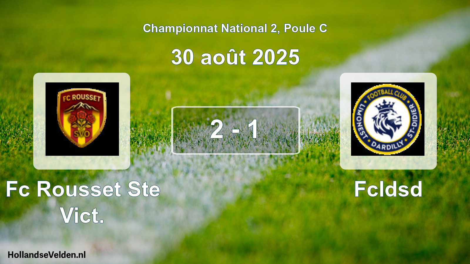 Gespeelde wedstrijd: Fc Rousset Ste Vict. - Fcldsd 2 - 1 (30 augustus 2025)