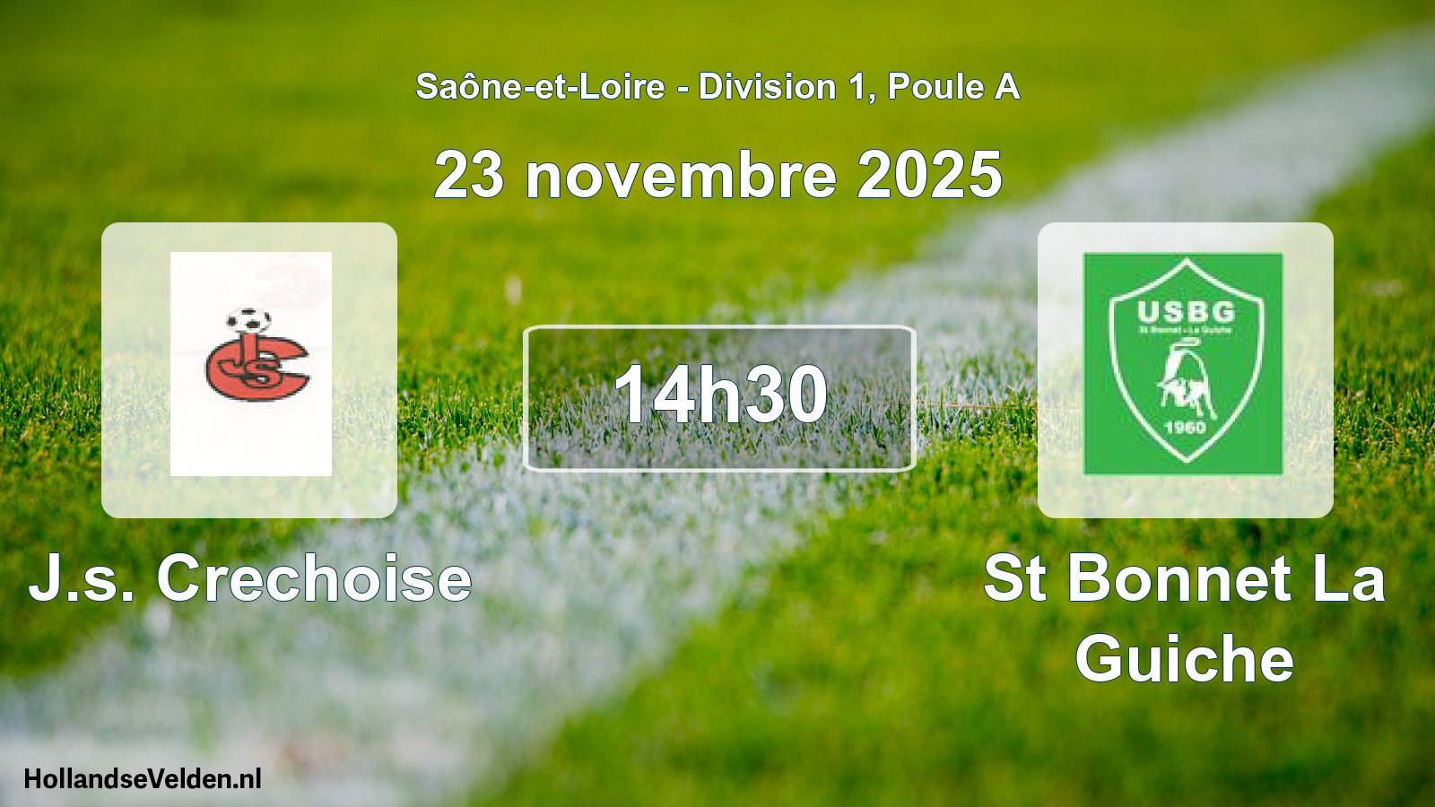 Scheduled Match: J.s. Crechoise - St Bonnet La Guiche (23 November 2025)