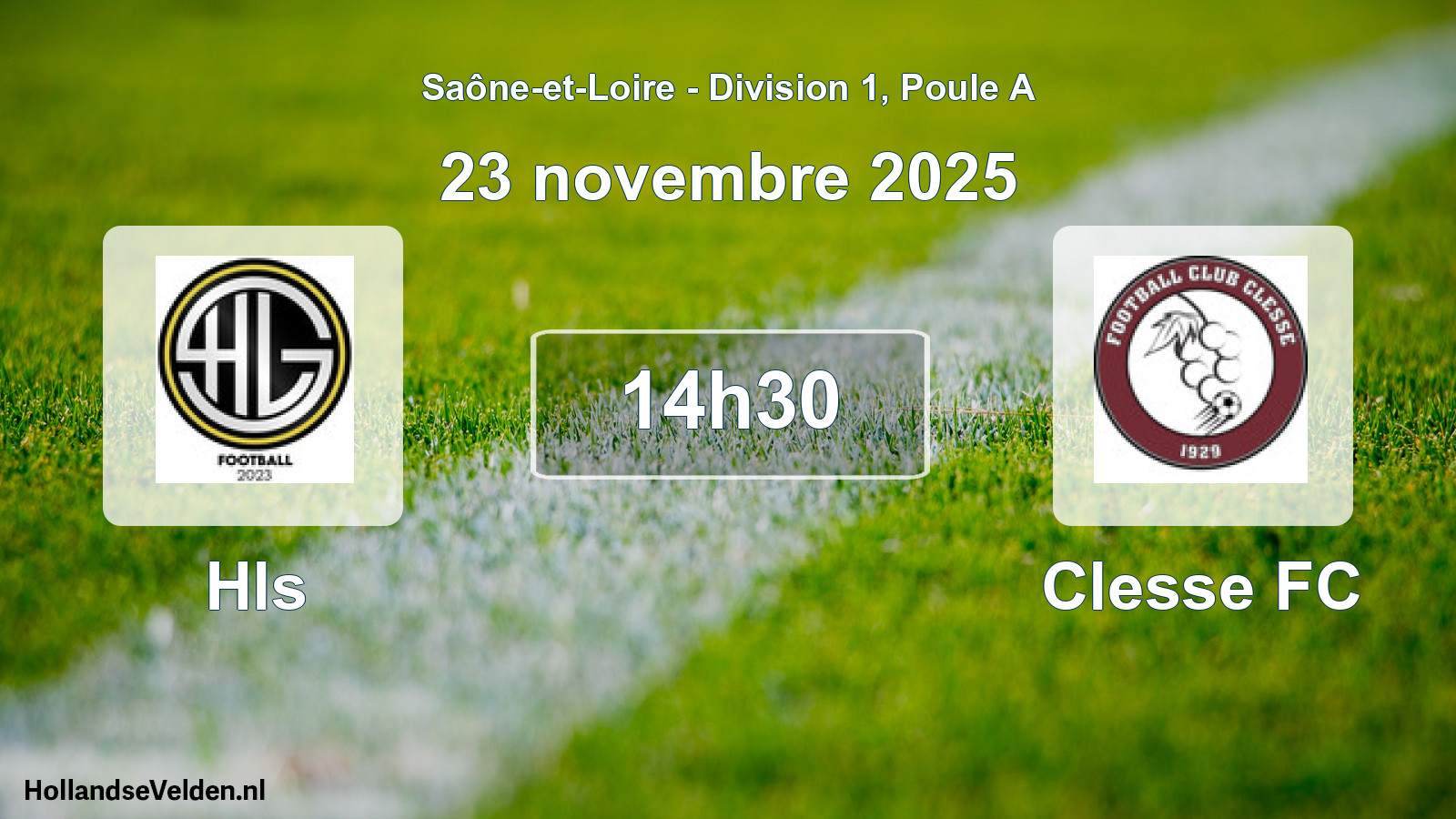 Match programmé: Hls - Clesse FC (23 novembre 2025)