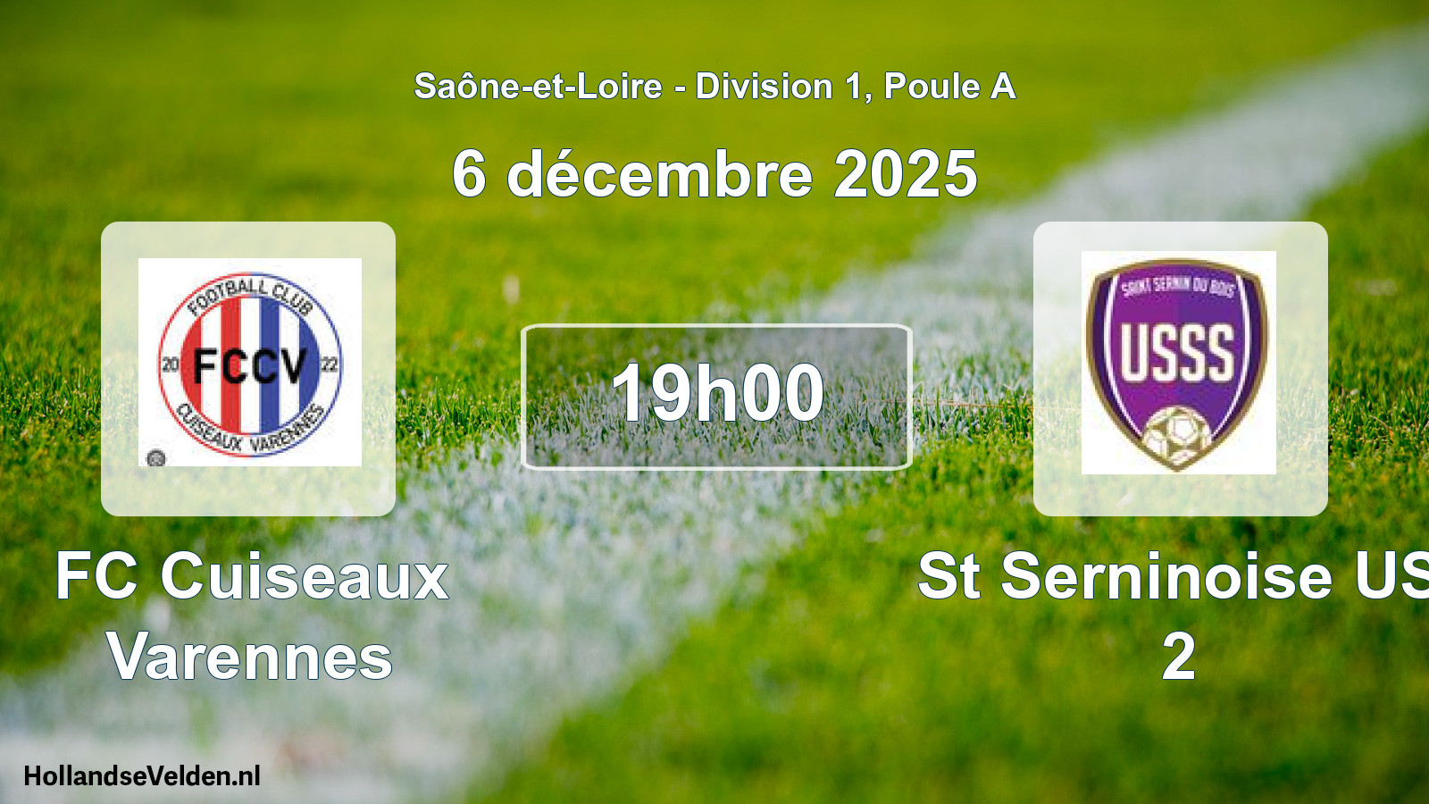 Geplande wedstrijd: FC Cuiseaux Varennes - St Serninoise US 2 (6 december 2025)