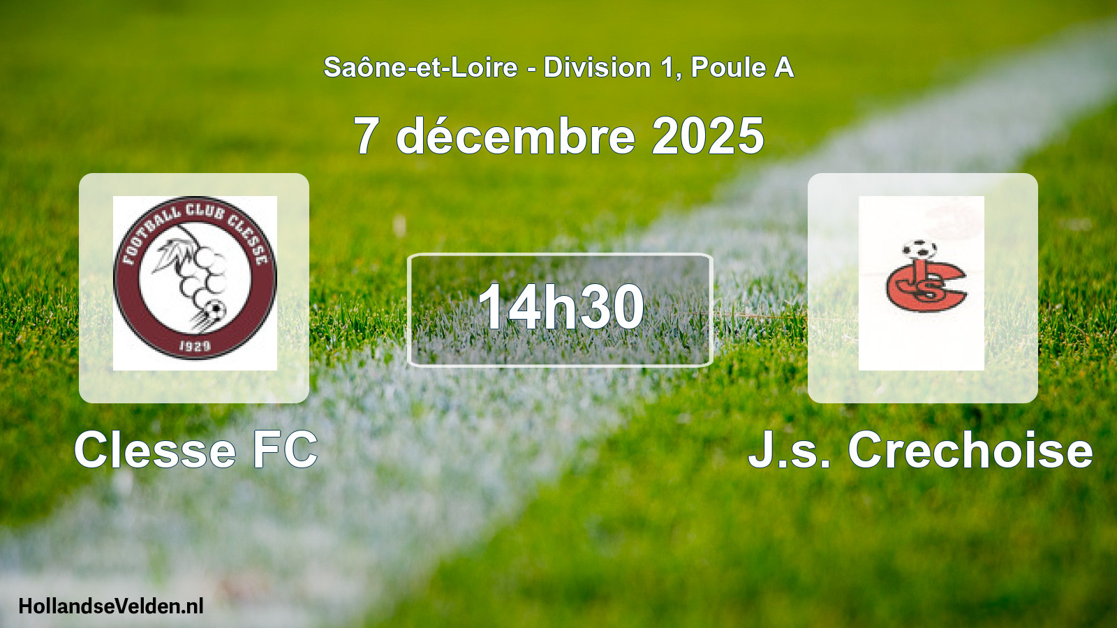 Geplande wedstrijd: Clesse FC - J.s. Crechoise (7 december 2025)