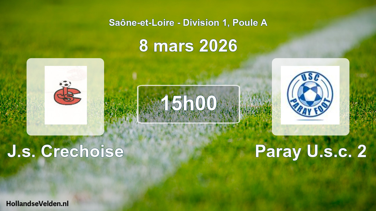 Geplande wedstrijd: J.s. Crechoise - Paray U.s.c. 2 (8 maart 2026)
