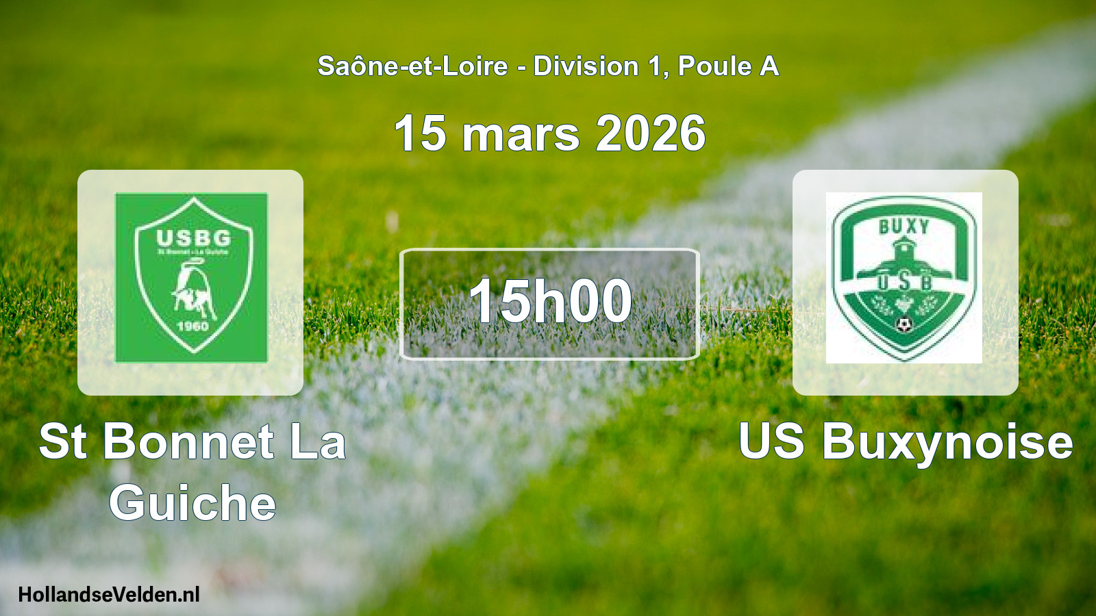 Match programmé: St Bonnet La Guiche - US Buxynoise (15 mars 2026)