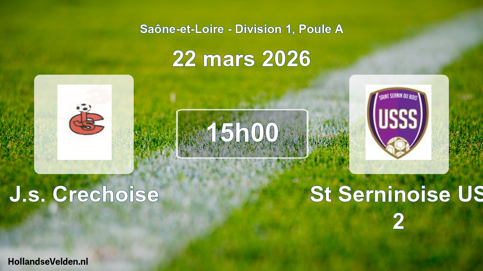Scheduled Match: J.s. Crechoise - St Serninoise US 2 (22 March 2026)
