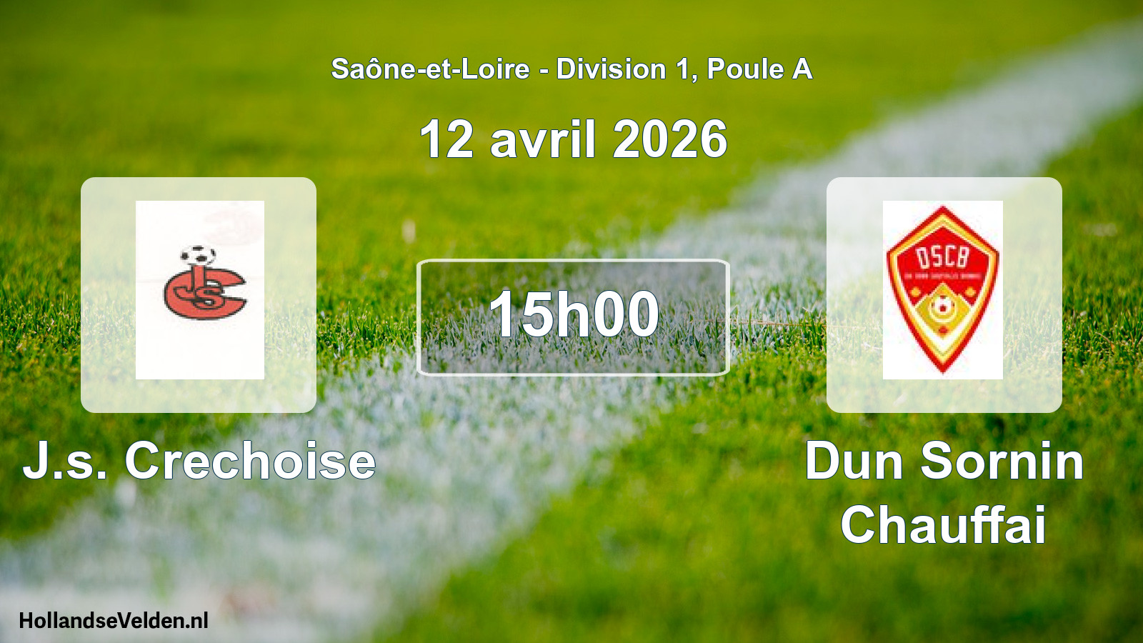 Geplande wedstrijd: J.s. Crechoise - Dun Sornin Chauffai (12 april 2026)