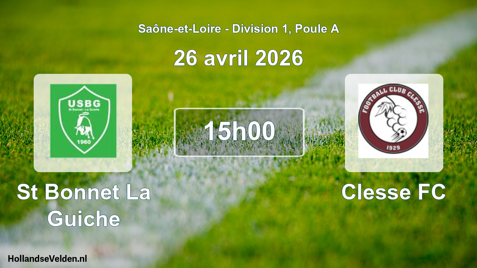 Geplande wedstrijd: St Bonnet La Guiche - Clesse FC (26 april 2026)