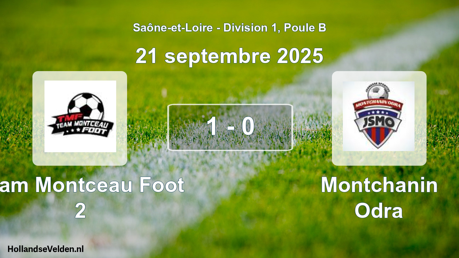 Total number of matches played: Team Montceau Foot 2 - Montchanin Odra 1 - 0 (21 September 2025)