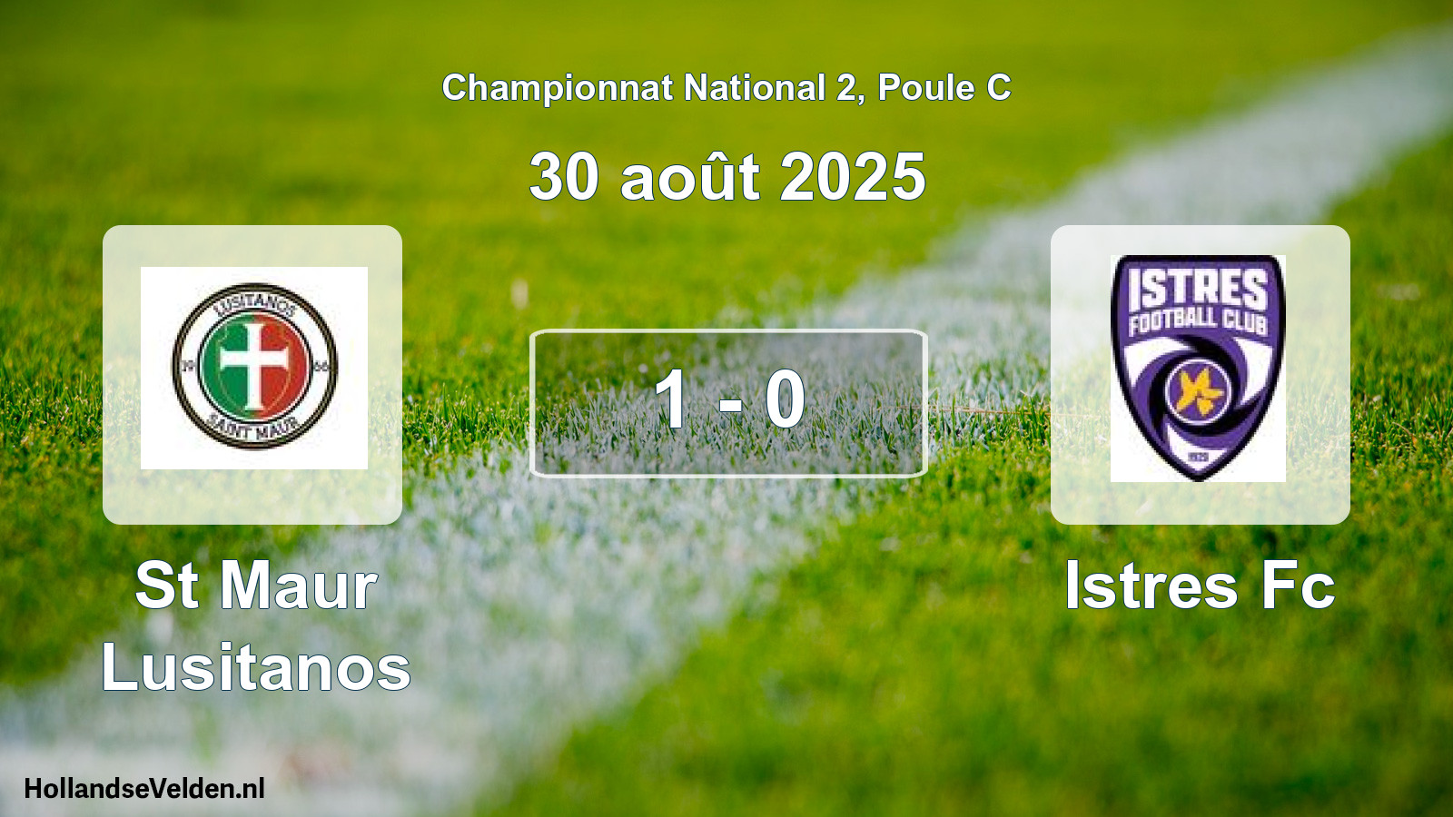 Gespeelde wedstrijd: St Maur Lusitanos - Istres Fc 1 - 0 (30 août 2025)