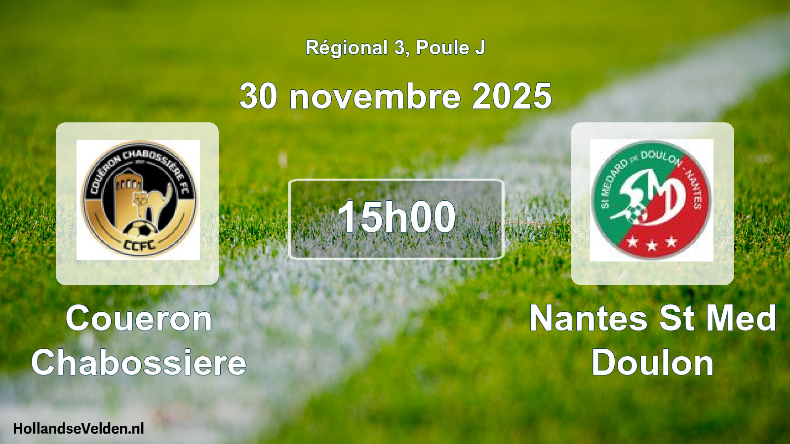 Geplande wedstrijd: Coueron Chabossiere - Nantes St Med Doulon (30 novembre 2025)