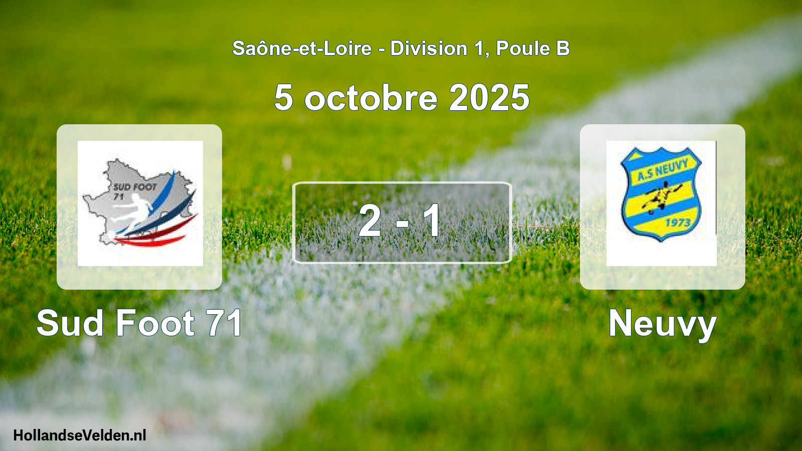 Total number of matches played: Sud Foot 71 - Neuvy 2 - 1 (5 October 2025)
