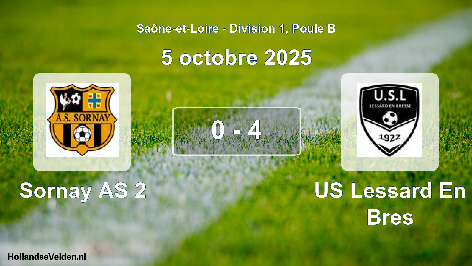 Match joué: Sornay AS 2 - US Lessard En Bres 0 - 4 (5 octobre 2025)