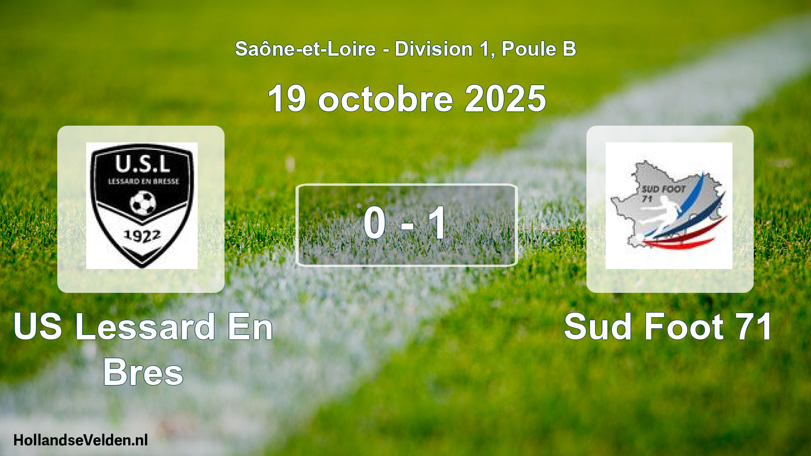 Gespeelde wedstrijd: US Lessard En Bres - Sud Foot 71 0 - 1 (19 oktober 2025)