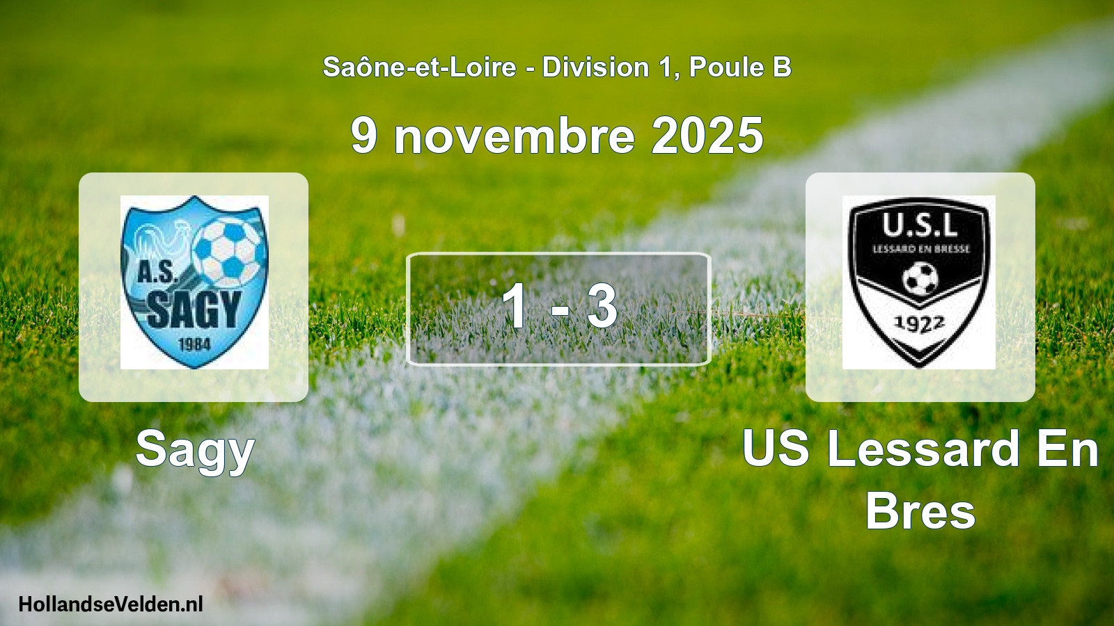 Gespeelde wedstrijd: Sagy - US Lessard En Bres 1 - 3 (9 november 2025)
