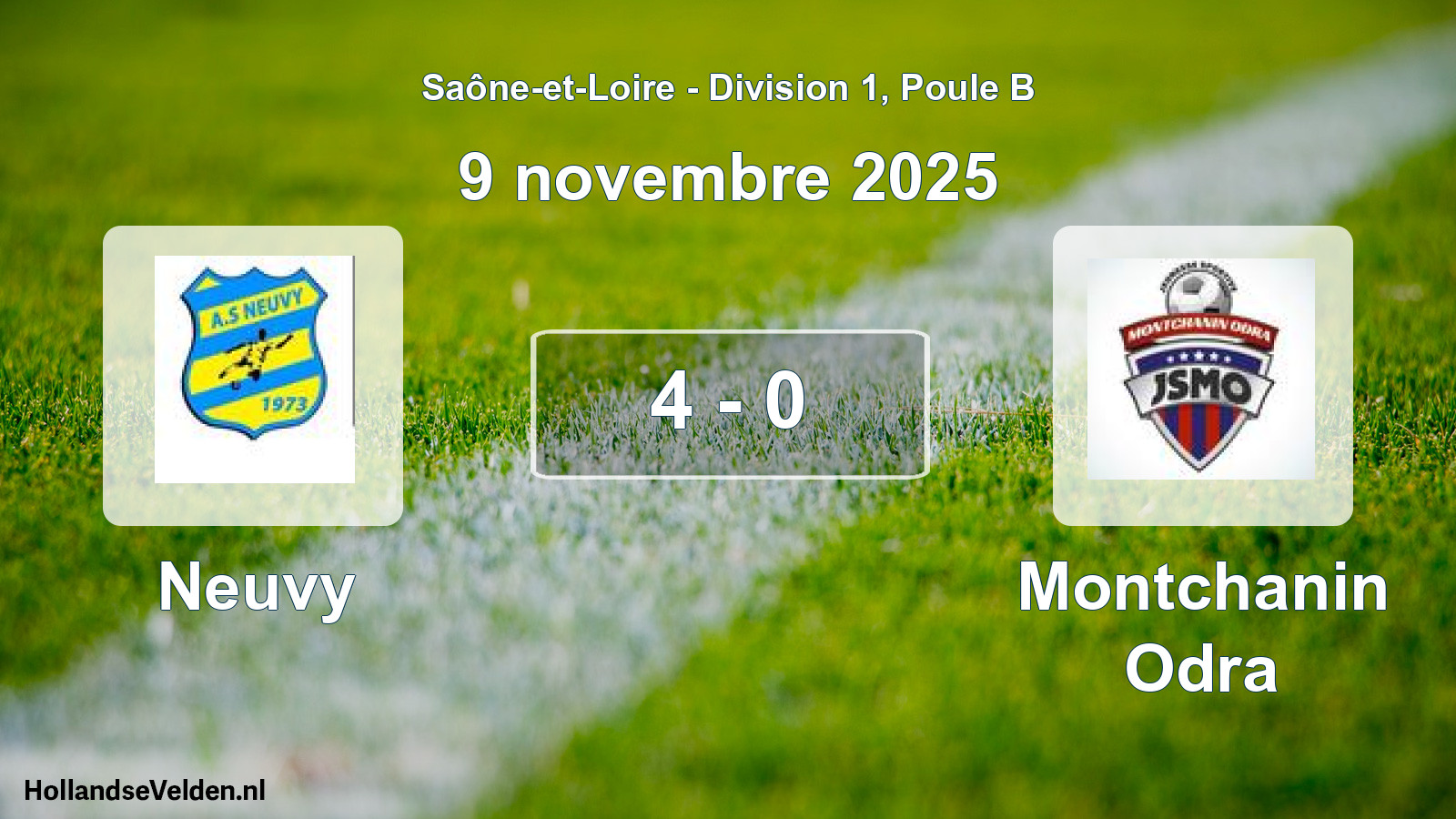 Total number of matches played: Neuvy - Montchanin Odra 4 - 0 (9 November 2025)