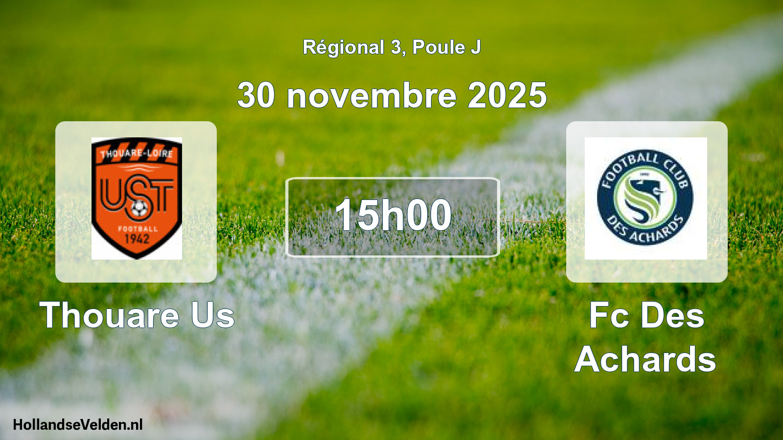 Geplande wedstrijd: Thouare Us - Fc Des Achards (30 novembre 2025)