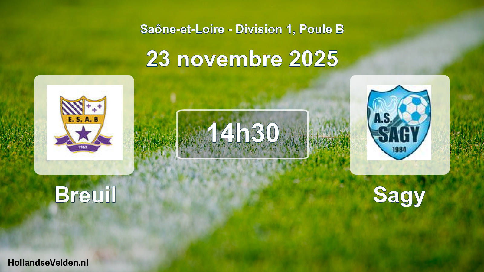 Match programmé: Breuil - Sagy (23 novembre 2025)