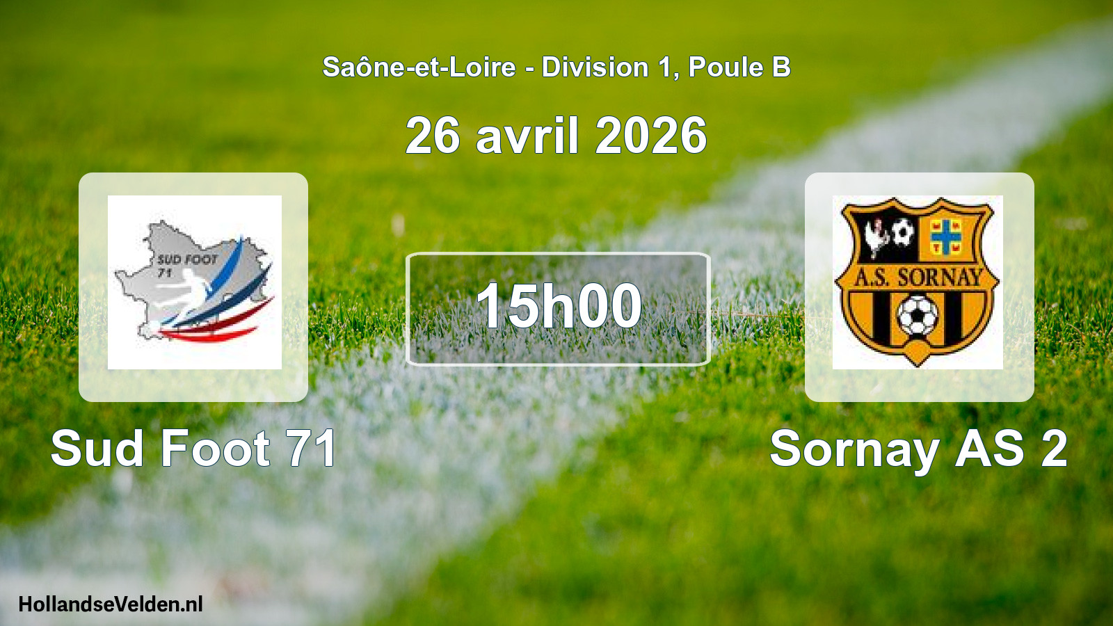 Scheduled Match: Sud Foot 71 - Sornay AS 2 (26 April 2026)