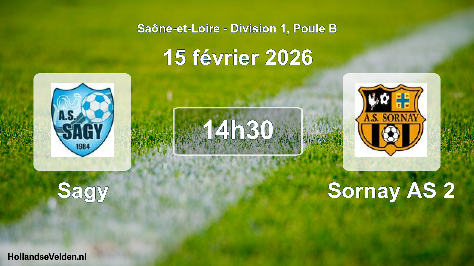 Match programmé: Sagy - Sornay AS 2 (15 février 2026)