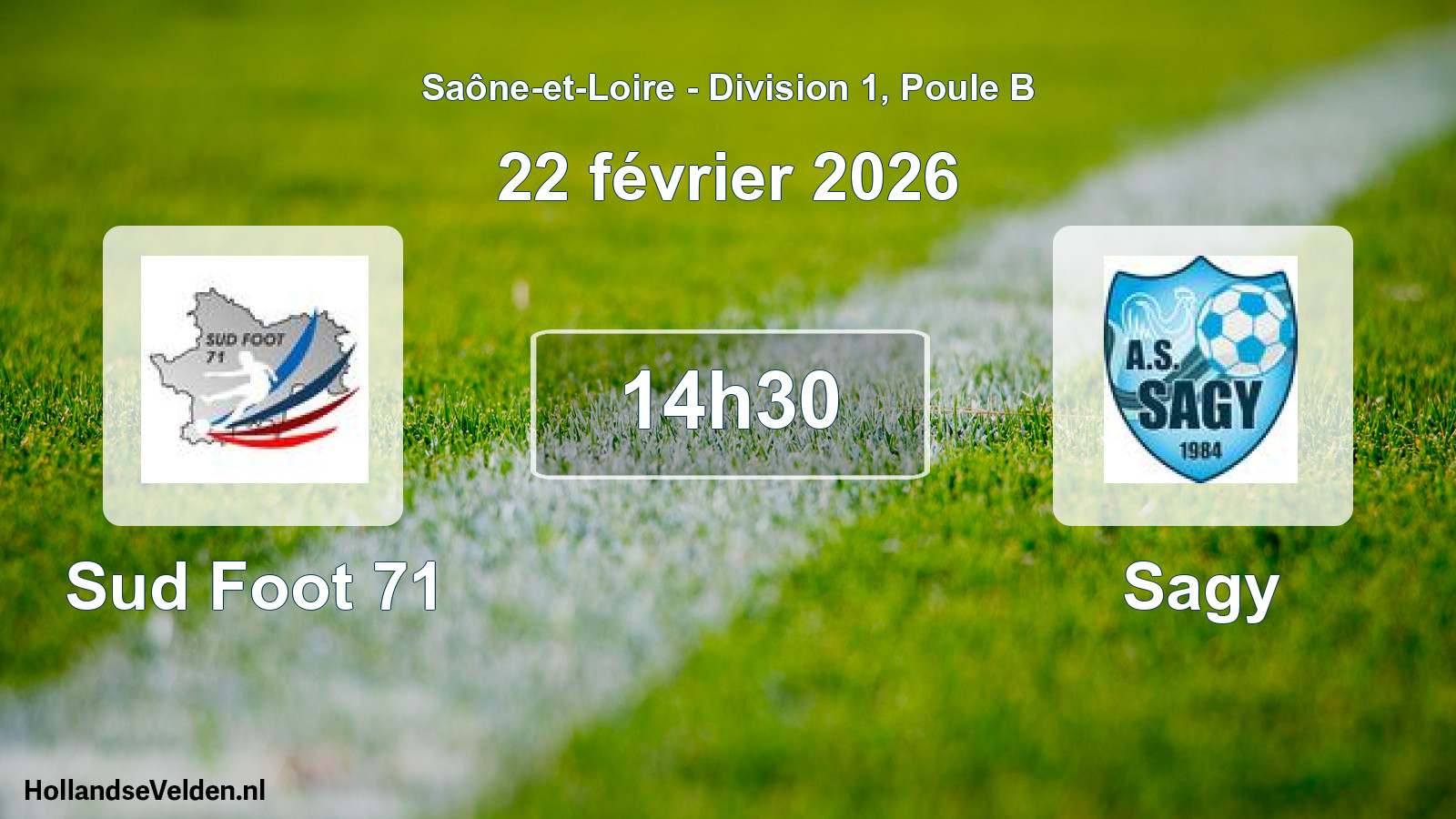 Scheduled Match: Sud Foot 71 - Sagy (22 February 2026)