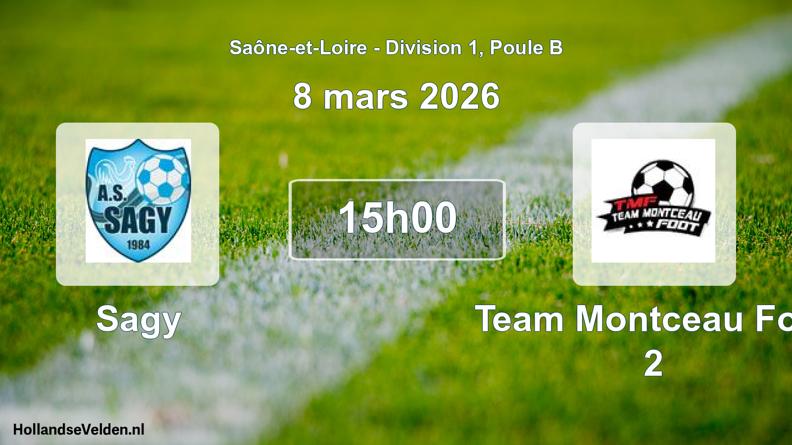 Match programmé: Sagy - Team Montceau Foot 2 (8 mars 2026)