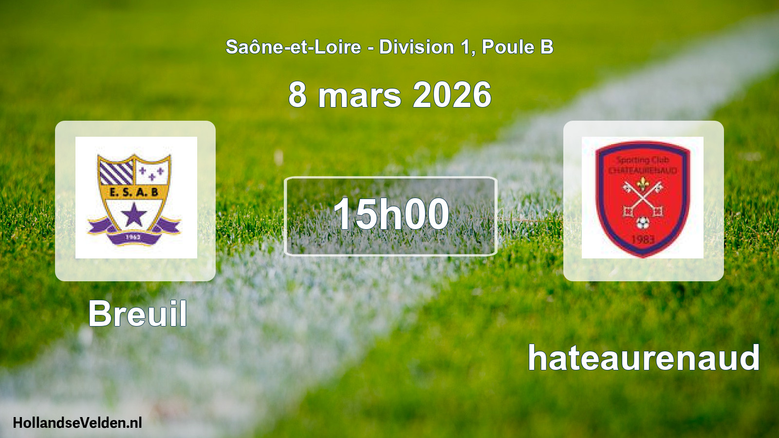 Match programmé: Breuil - Chateaurenaud (8 mars 2026)