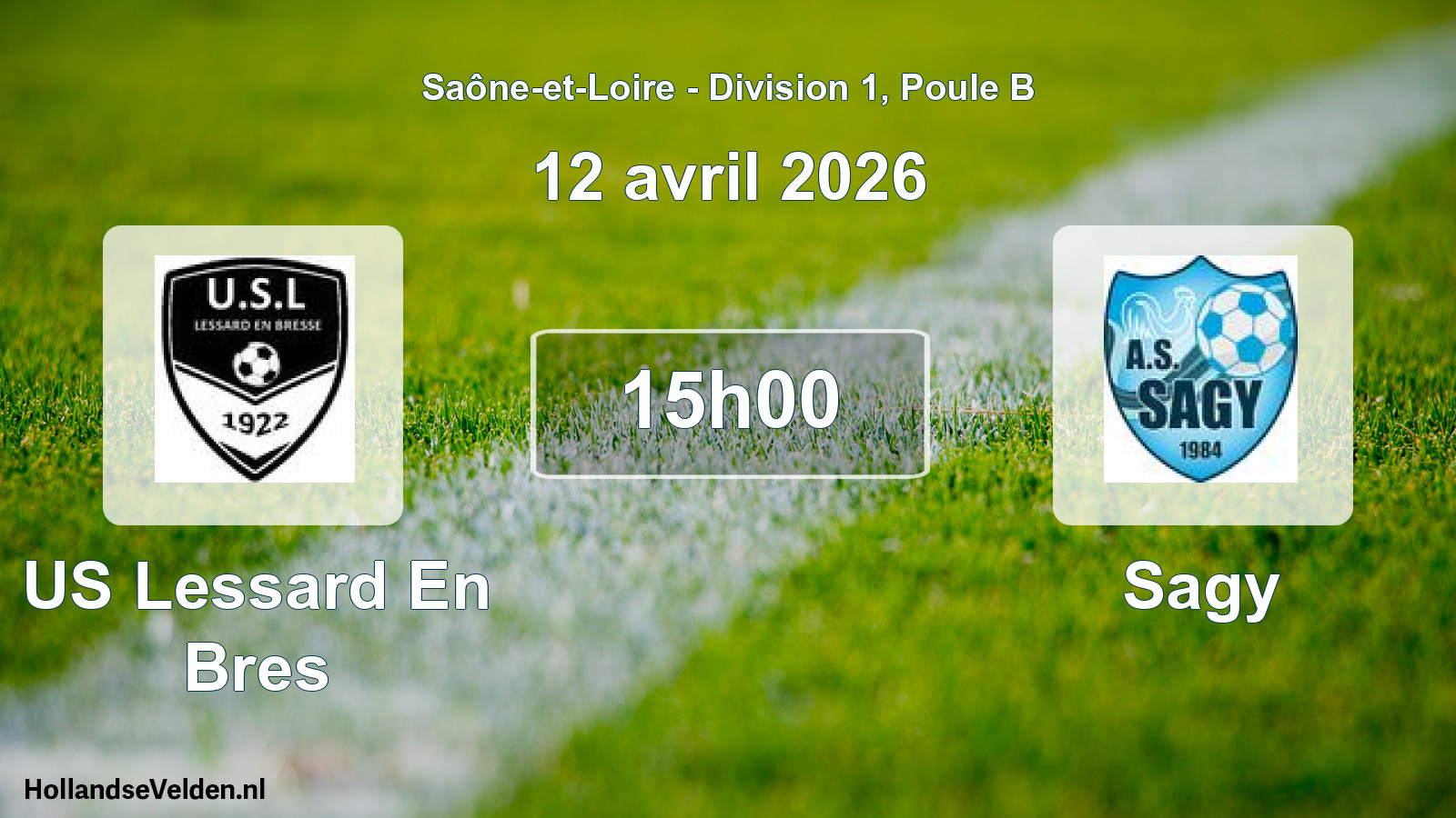 Geplande wedstrijd: US Lessard En Bres - Sagy (12 april 2026)