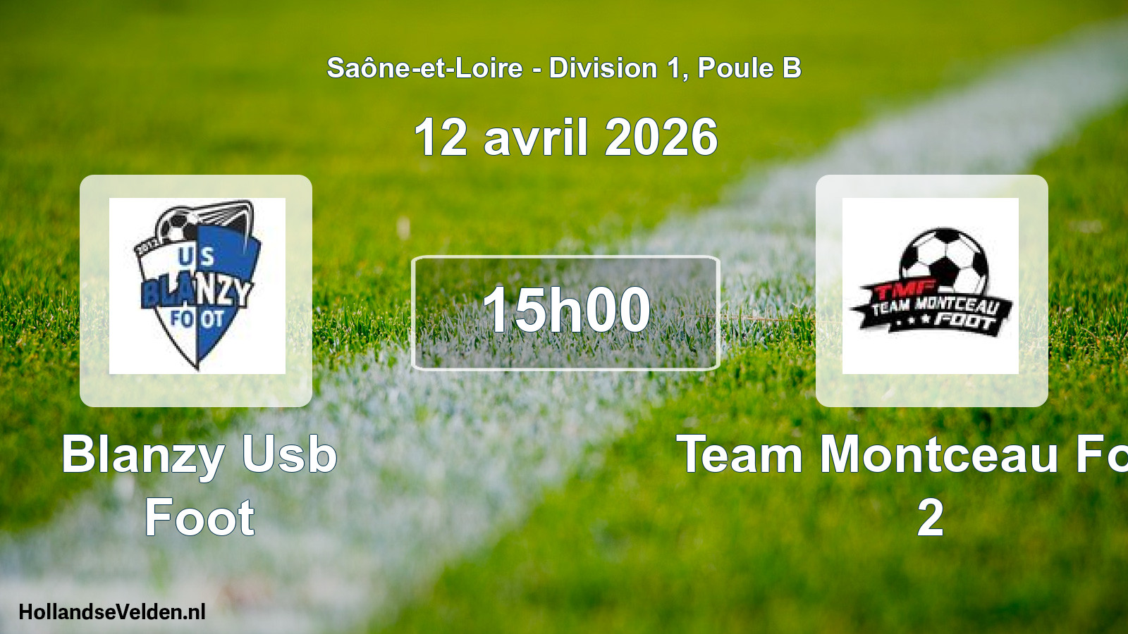 Match programmé: Blanzy Usb Foot - Team Montceau Foot 2 (12 avril 2026)